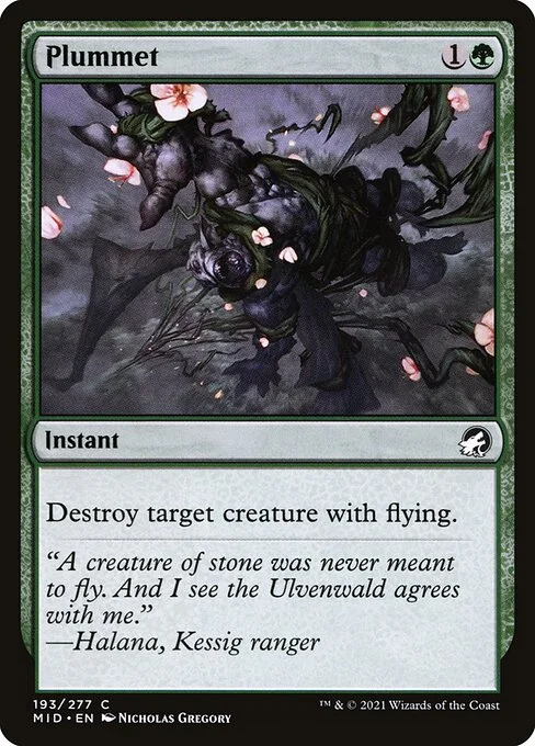 Plummet, carta Magic di tipo Instant illustrata da Nicholas Gregory