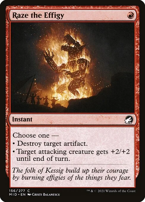 Raze the Effigy, carta Magic di tipo Instant illustrata da Cristi Balanescu