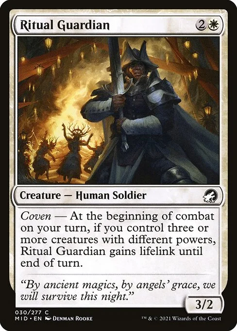 Ritual Guardian, carta Magic di tipo Creature — Human Soldier illustrata da Denman Rooke