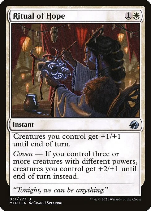 Ritual of Hope, carta Magic di tipo Instant illustrata da Craig J Spearing