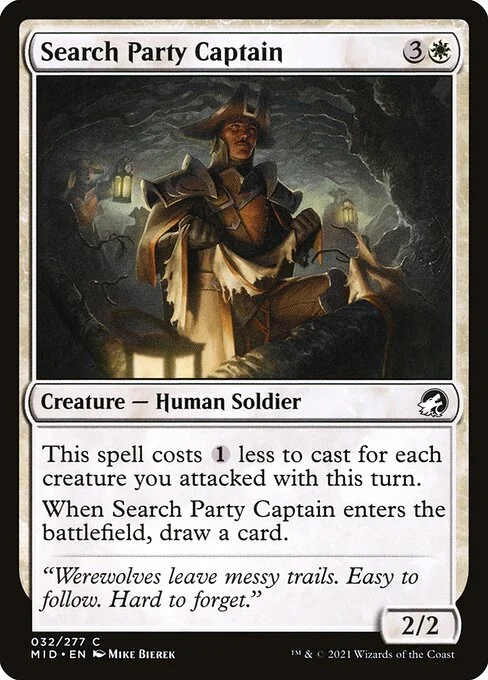 Search Party Captain, carta Magic di tipo Creature — Human Soldier illustrata da Mike Bierek