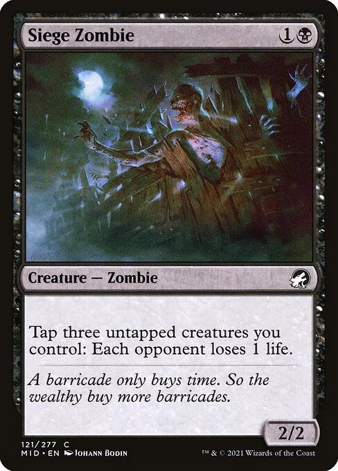Siege Zombie, carta Magic di tipo Creature — Zombie illustrata da Johann Bodin