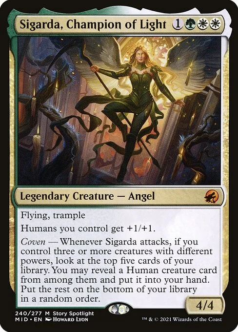 Sigarda, Champion of Light, carta Magic di tipo Legendary Creature — Angel illustrata da Howard Lyon