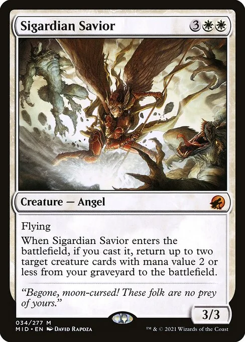 Sigardian Savior, carta Magic di tipo Creature — Angel illustrata da David Rapoza