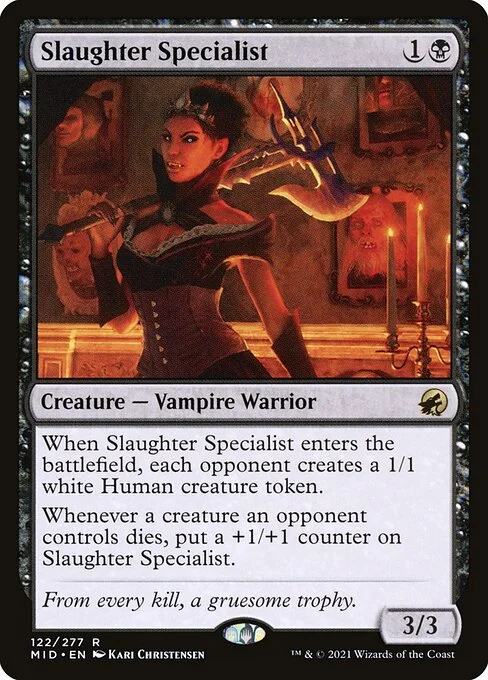 Slaughter Specialist, carta Magic di tipo Creature — Vampire Warrior illustrata da Kari Christensen