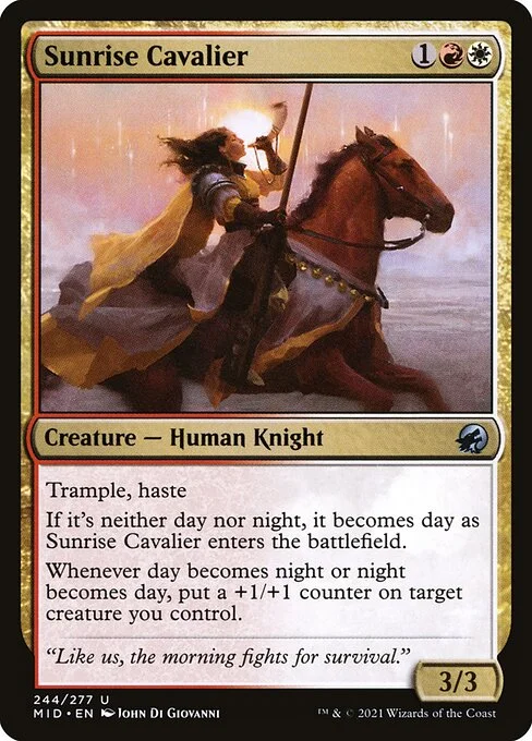 Sunrise Cavalier, carta Magic di tipo Creature — Human Knight illustrata da John Di Giovanni