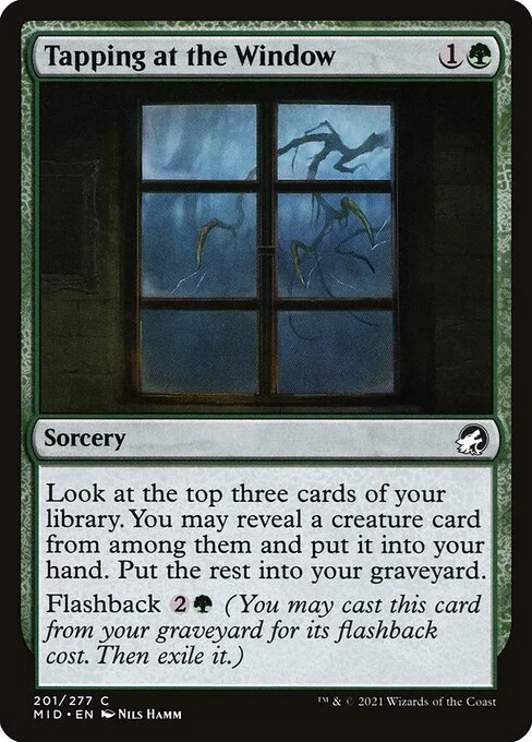 Tapping at the Window, carta Magic di tipo Sorcery illustrata da Nils Hamm