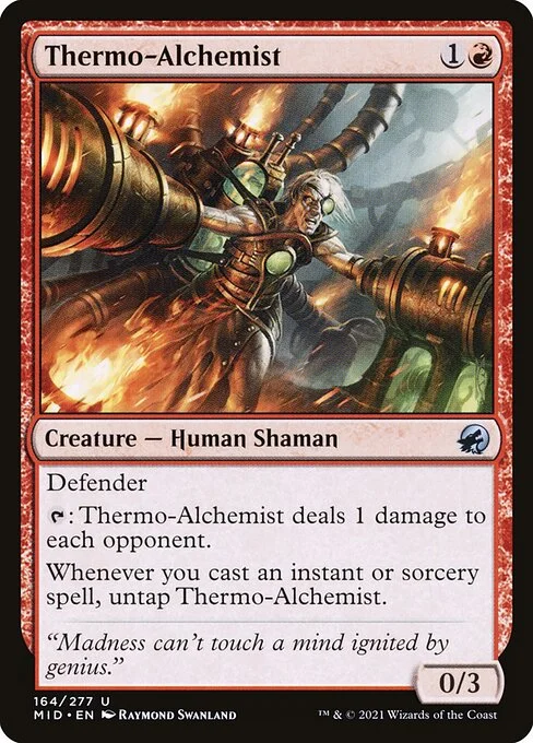 Thermo-Alchemist, carta Magic di tipo Creature — Human Shaman illustrata da Raymond Swanland