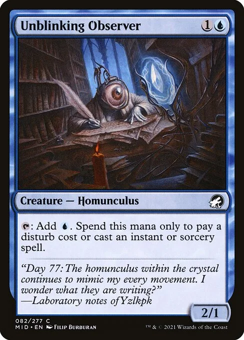 Unblinking Observer, carta Magic di tipo Creature — Homunculus illustrata da Filip Burburan