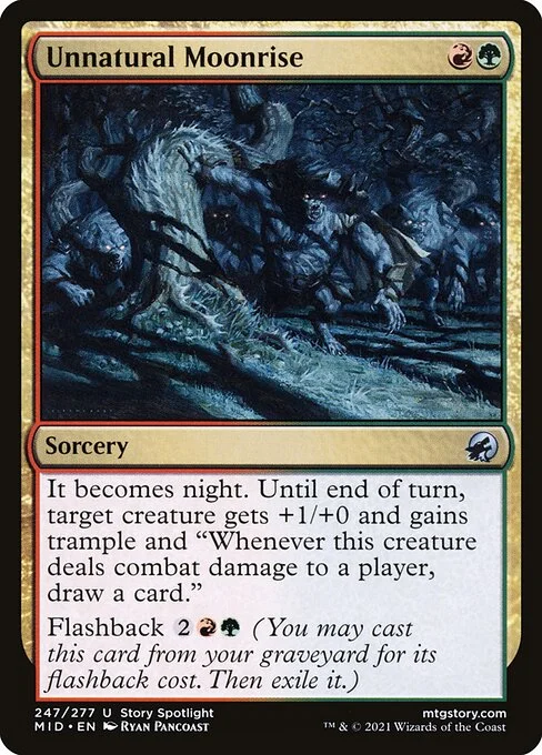 Unnatural Moonrise, carta Magic di tipo Sorcery illustrata da Ryan Pancoast