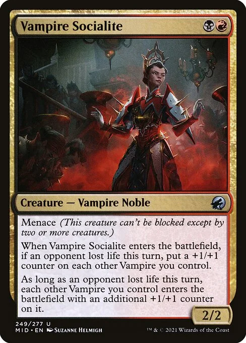 Vampire Socialite, carta Magic di tipo Creature — Vampire Noble illustrata da Suzanne Helmigh