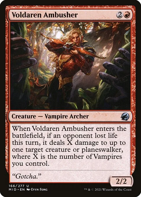 Voldaren Ambusher, carta Magic di tipo Creature — Vampire Archer illustrata da Evyn Fong