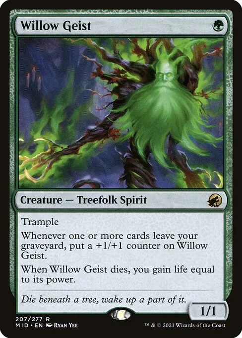 Willow Geist, carta Magic di tipo Creature — Treefolk Spirit illustrata da Ryan Yee