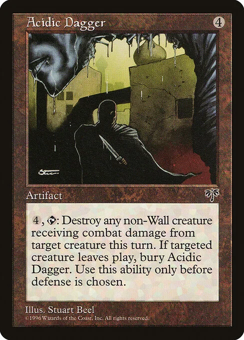 Acidic Dagger, carta Magic di tipo Artifact illustrata da Stuart Beel