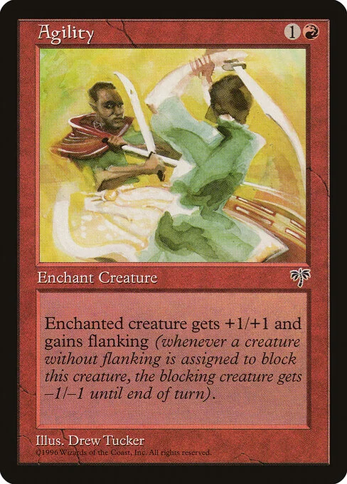 Agility, carta Magic di tipo Enchantment — Aura illustrata da Drew Tucker