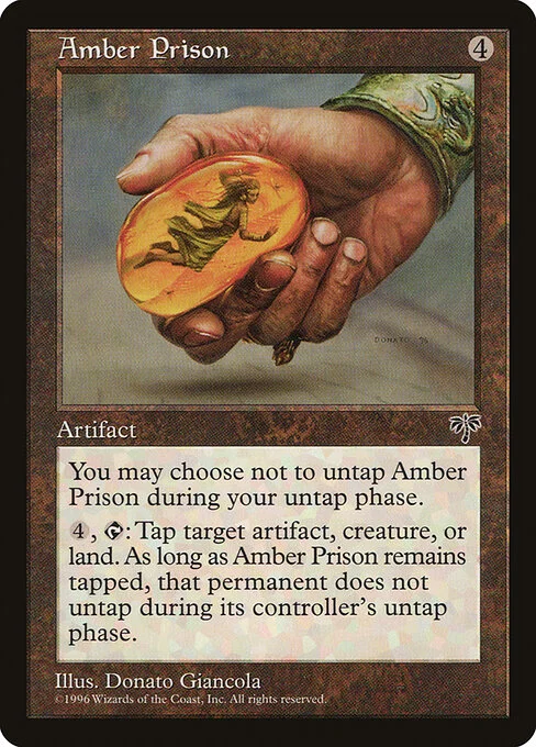 Amber Prison, carta Magic di tipo Artifact illustrata da Donato Giancola