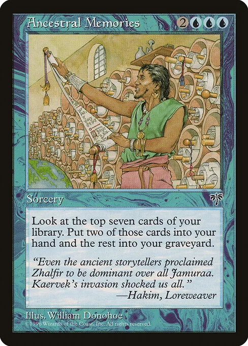 Ancestral Memories, carta Magic di tipo Sorcery illustrata da William Donohoe