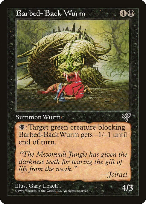 Barbed-Back Wurm, carta Magic di tipo Creature — Wurm illustrata da Gary Leach