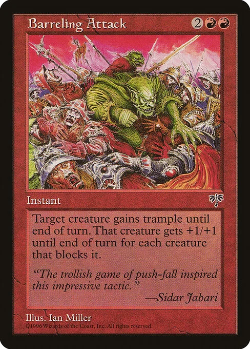 Barreling Attack, carta Magic di tipo Instant illustrata da Ian Miller