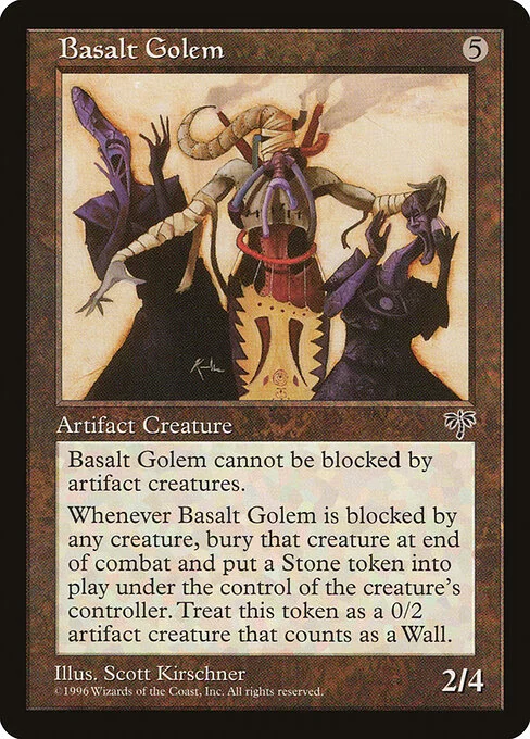 Basalt Golem, carta Magic di tipo Artifact Creature — Golem illustrata da Scott Kirschner