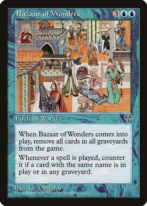 Bazaar of Wonders, carta Magic di tipo World Enchantment illustrata da Liz Danforth