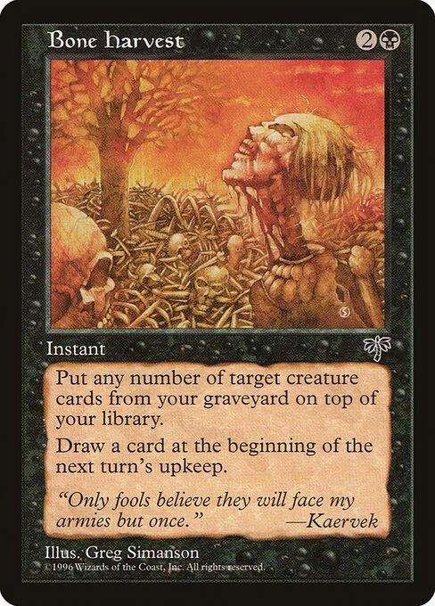 Bone Harvest, carta Magic di tipo Instant illustrata da Greg Simanson
