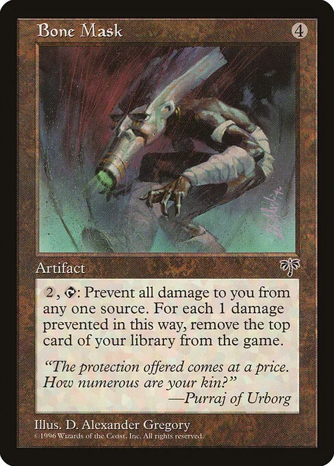 Bone Mask, carta Magic di tipo Artifact illustrata da D. Alexander Gregory