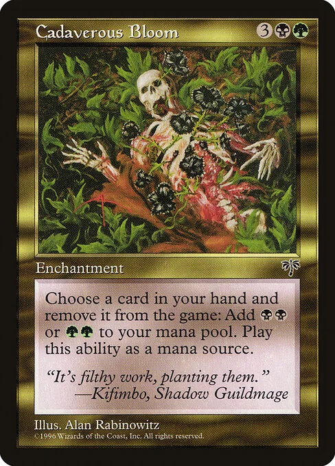 Cadaverous Bloom, carta Magic di tipo Enchantment illustrata da Alan Rabinowitz