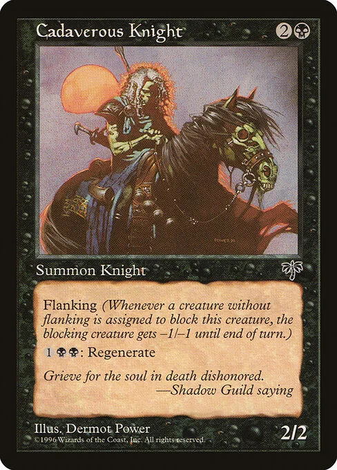Cadaverous Knight, carta Magic di tipo Creature — Zombie Knight illustrata da Dermot Power