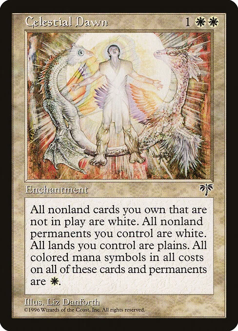 Celestial Dawn, carta Magic di tipo Enchantment illustrata da Liz Danforth