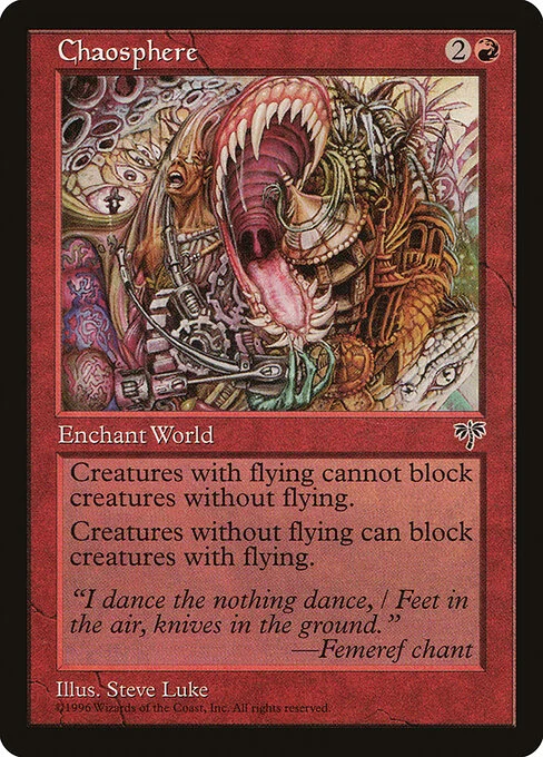Chaosphere, carta Magic di tipo World Enchantment illustrata da Steve Luke