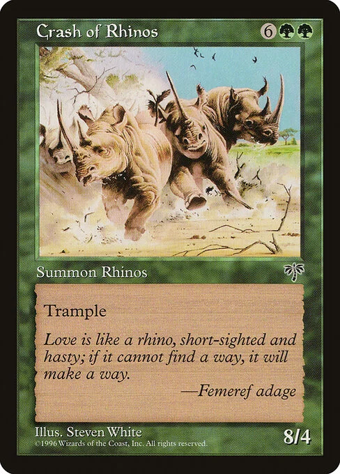 Crash of Rhinos, carta Magic di tipo Creature — Rhino illustrata da Steve White