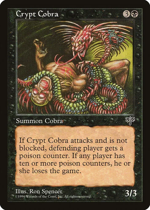 Crypt Cobra, carta Magic di tipo Creature — Snake illustrata da Ron Spencer