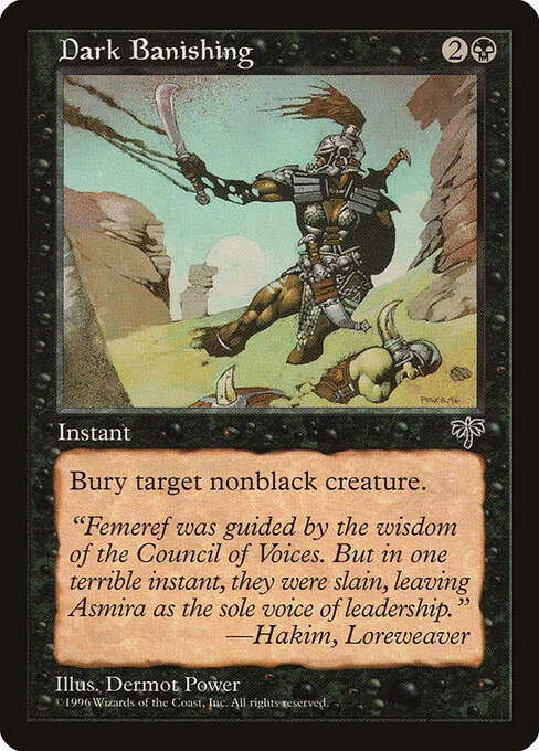 Dark Banishing, carta Magic di tipo Instant illustrata da Dermot Power