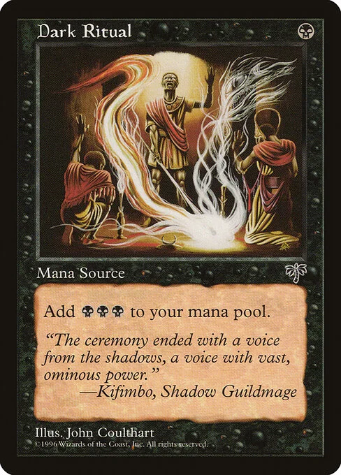 Dark Ritual, carta Magic di tipo Instant illustrata da John Coulthart