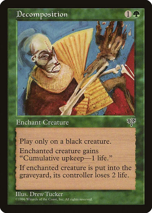 Decomposition, carta Magic di tipo Enchantment — Aura illustrata da Drew Tucker