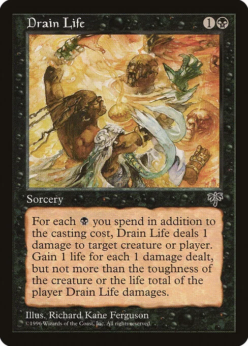 Drain Life, carta Magic di tipo Sorcery illustrata da Richard Kane Ferguson