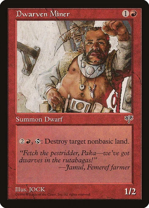 Dwarven Miner, carta Magic di tipo Creature — Dwarf illustrata da Jock