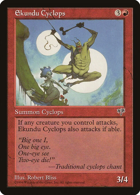 Ekundu Cyclops, carta Magic di tipo Creature — Cyclops illustrata da Robert Bliss
