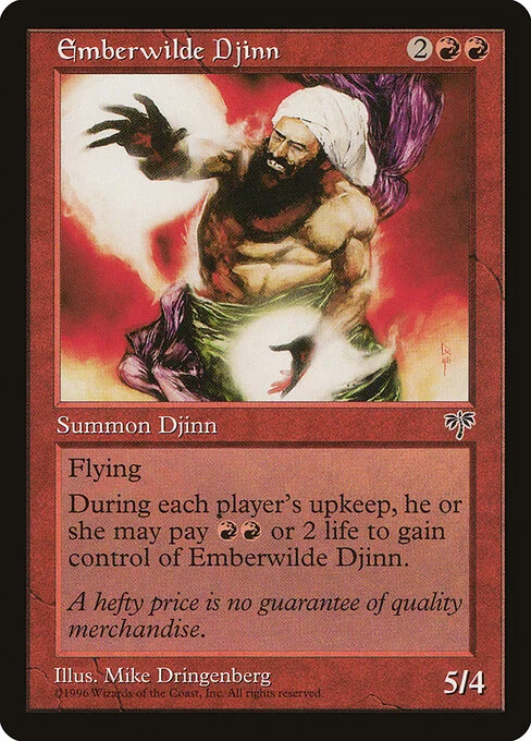 Emberwilde Djinn, carta Magic di tipo Creature — Djinn illustrata da Mike Dringenberg