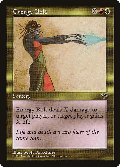 Energy Bolt, carta Magic di tipo Sorcery illustrata da Scott Kirschner