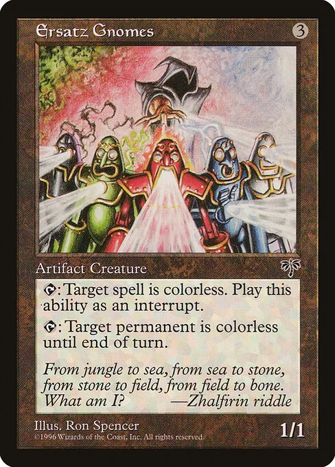 Ersatz Gnomes, carta Magic di tipo Artifact Creature — Gnome illustrata da Ron Spencer