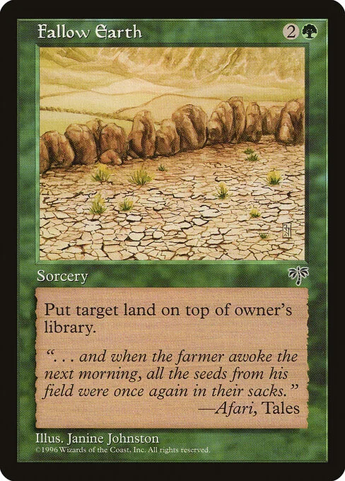 Fallow Earth, carta Magic di tipo Sorcery illustrata da Janine Johnston