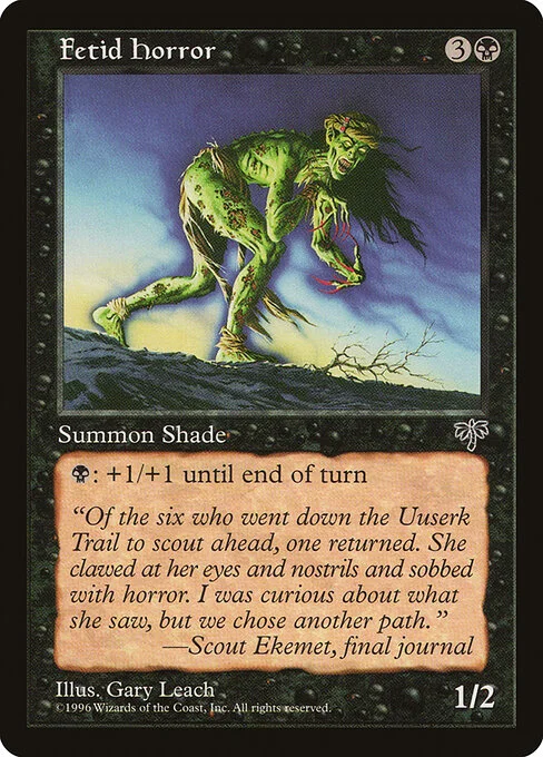 Fetid Horror, carta Magic di tipo Creature — Shade Horror illustrata da Gary Leach