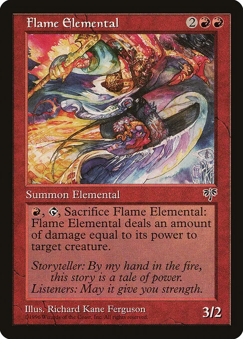 Flame Elemental, carta Magic di tipo Creature — Elemental illustrata da Richard Kane Ferguson