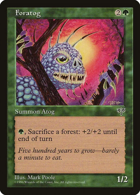 Foratog, carta Magic di tipo Creature — Atog illustrata da Mark Poole