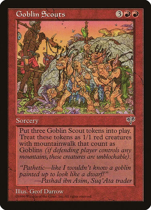 Goblin Scouts, carta Magic di tipo Sorcery illustrata da Geofrey Darrow