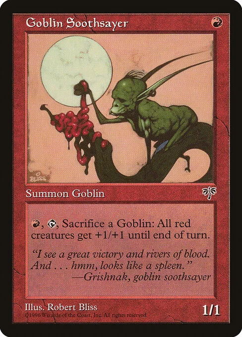 Goblin Soothsayer, carta Magic di tipo Creature — Goblin Shaman illustrata da Robert Bliss
