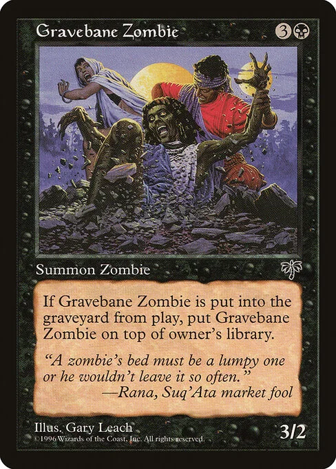 Gravebane Zombie, carta Magic di tipo Creature — Zombie illustrata da Gary Leach