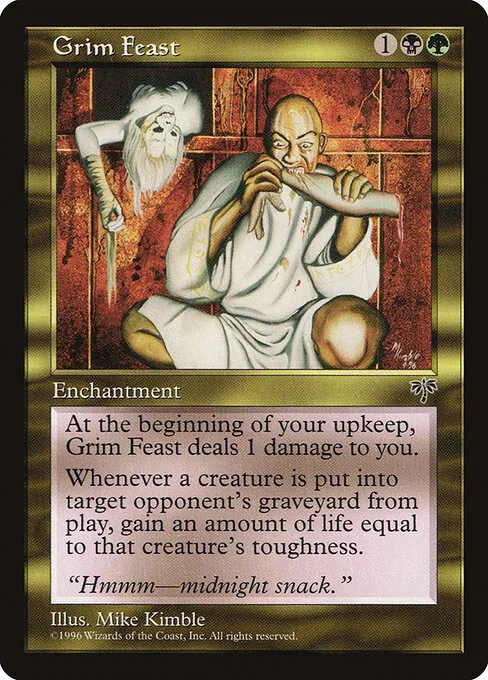 Grim Feast, carta Magic di tipo Enchantment illustrata da Mike Kimble